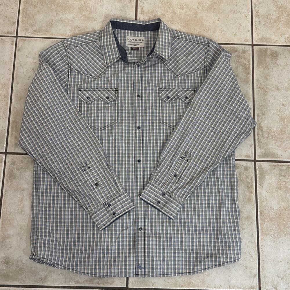 Cody James Western Shirt Men 2XL Striped Pearl Snap Cowboy Ranch